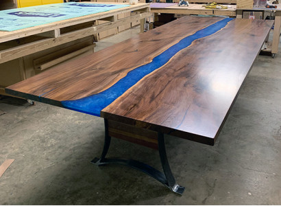 Epoxy Resin Dining Table River Table 240x100 New Solid Wood Tables