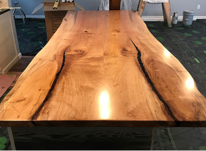 Dining Table Epoxy Resin Real Wood Solid Furniture Waterfall Epoxy Table 240x100cm