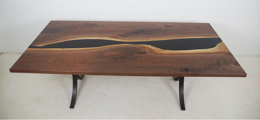 Epoxy Resin Dining Table River Table Real Wood Solid Tables 240x100 River Table New