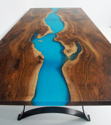 Custom-made table epoxy resin river wood real price 1sqm tables