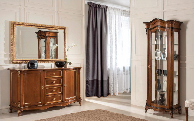 Dining Room Set: Display Cabinet, Wardrobe, Dresser, Mirror, Sideboard, Italian Furniture, 3-piece