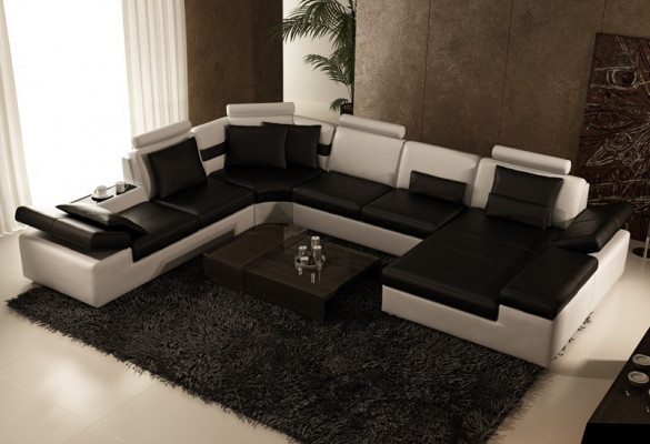 Modern seating area corner sofa upholstery couch living room landscape leather sofa