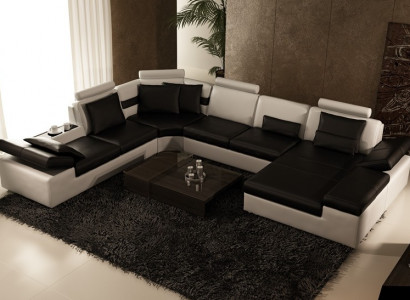 Modern seating area corner sofa upholstery couch living room landscape leather sofa