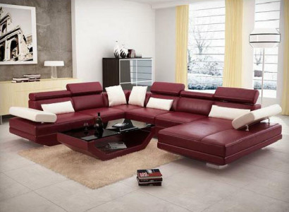 Corner sofa with USB couch living area leather couches upholstered corner seating set