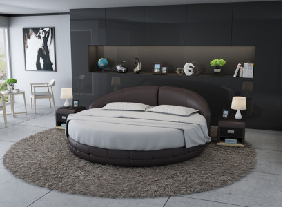 Round bed, designer bed, upholstered bed, designer bed, upholstered, round, XXL, luxury, king size.