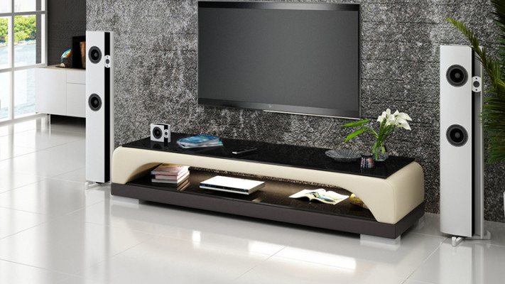 RTV TV Sideboard Leather Glass Table TV Cabinet Table Lowboard Mo.H