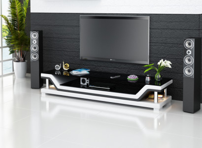 RTV TV Sideboard Leather Glass Table Television Cabinet Designer TS1003