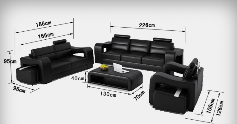 Living Leather Landscape Sofa Couch Set Corner Sofas Seating Sets New Upholstery