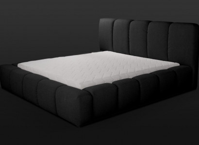 Bed Black Double Bed Bedroom Wooden Furniture Design Upholstered Furniture Fabric