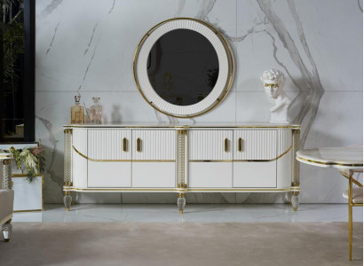 Sideboard Cabinet High Gloss Furniture Wood Luxury Dresser Sideboard With Mirror Luxury