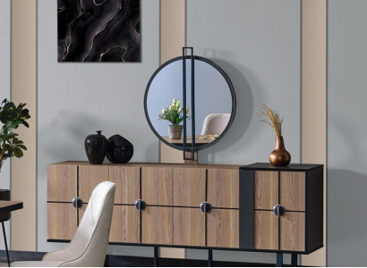 Sideboard cabinet with mirror luxury set dresser wood dressers 193cm