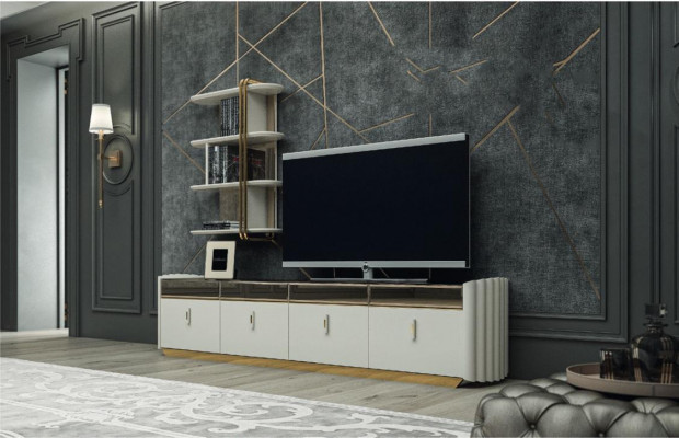 Living room wall unit design wall shelf TV stand wall cabinet wooden furniture