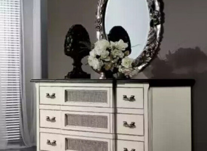 Wood Italian Furniture Design Furniture Style 2-piece Dresser with Mirror New