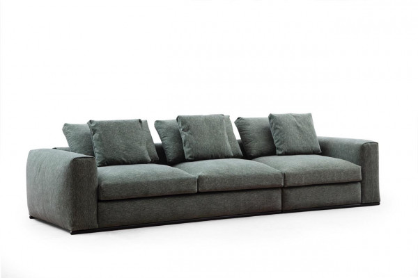 Corner sectional sofa L-shape wood with fabric modern couch new green