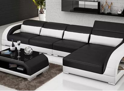 Leather-cushion design corner sofa corner couch sofa L shape living room