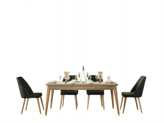 Luxury dining table dining chair group set wood tables 5-piece sets