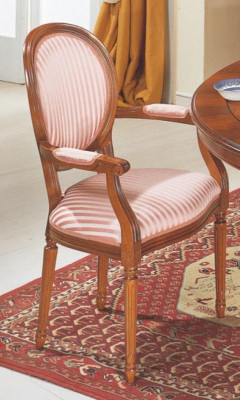 Classic wooden chair with armrests, luxurious dining chair