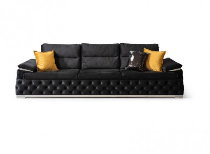 Three-seater couch design sofa modern four-seater sofas room furniture black upholstery