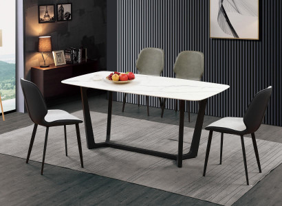 Column table luxury tables dining room furniture complete set 5 pieces.