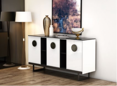 Designer sideboard dresser cabinet shelf metal luxury living room