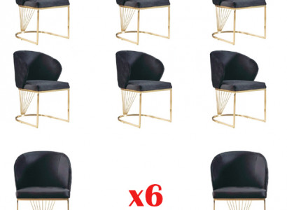 Set of 6 chairs dining chairs armchair dining room set wood modern group furniture