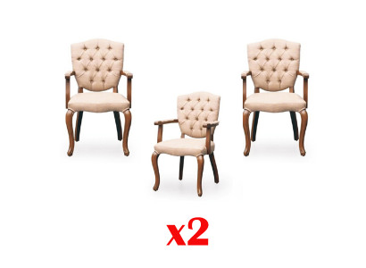 Chesterfield Armchair Wood Lounge Club 2x Set Suite Chair Chairs