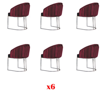 Set of 6 Upholstered Chairs Hotel Textile New Chair Set Group Chairs