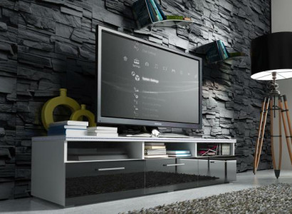 A stylish wooden TV cabinet for your living room in a modern style.