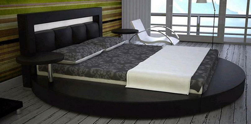 Round bed design, upholstered beds, upholstered round bed, round