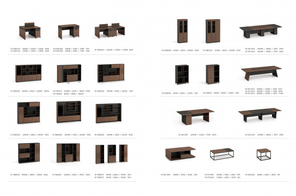 Office furniture desk tables executive desk + filing cabinet shelf 2-piece set.