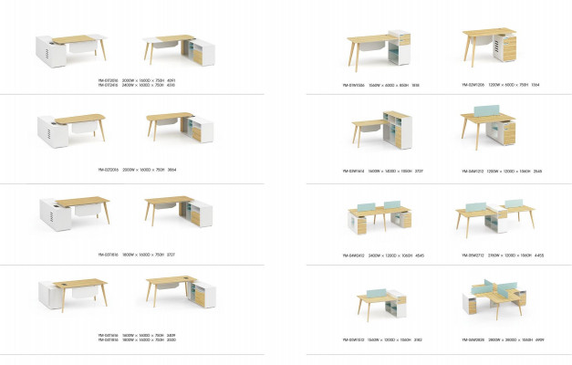 Desk & Filing Cabinet Office Furniture 2-piece. Executive Shelf Set Desk