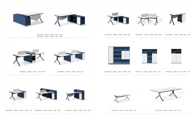 Desk shelf double workstation office furniture