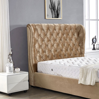 Beige Chesterfield Upholstered Bed Luxury Bedroom Design Beds