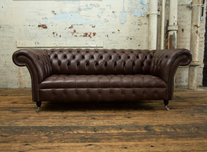 Brown Chesterfield Sofa Luxury Couch Designer Upholstered Sofa