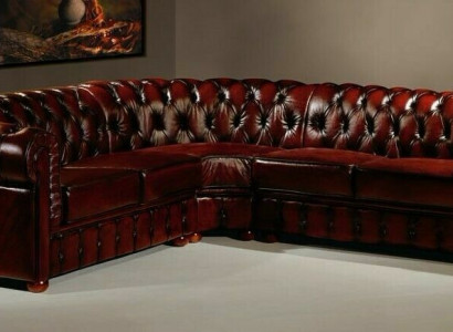 Chesterfield corner sofa, corner couch, designer sofa, couch, velvet leather sofa