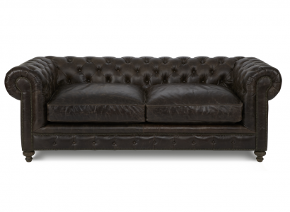 Brown Chesterfield 3-seater designer living room couch