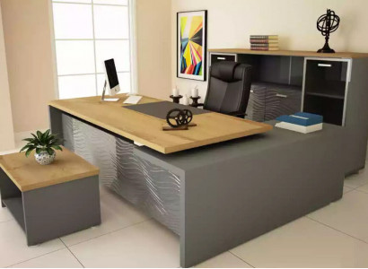 High-quality, modern office set made of sturdy wood in an elegant style