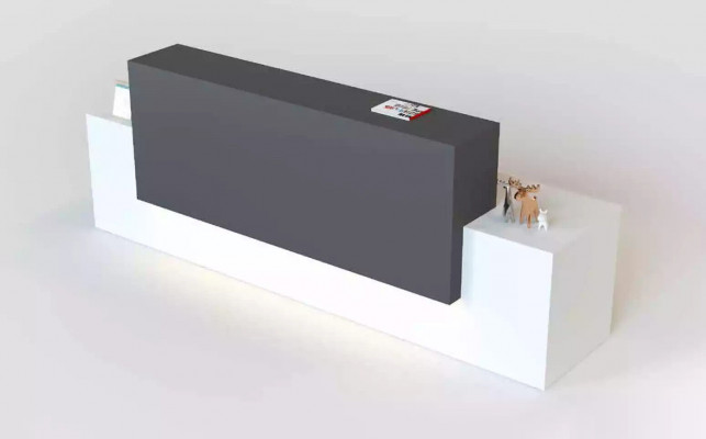 Luxurious reception desk in modern style made from high-quality materials