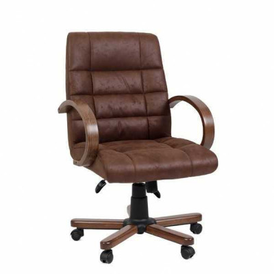 Computer chair brown executive chair faux leather padding office swivel chairs