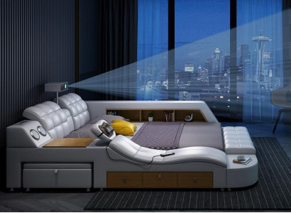 Bed multifunction beds TV projector USB LED massage function hotel luxury