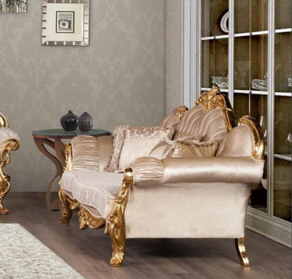 Set of Three-seater Sofa Suite 3+3 Seater Suite Sofa Sofas Fabric Style Baroque