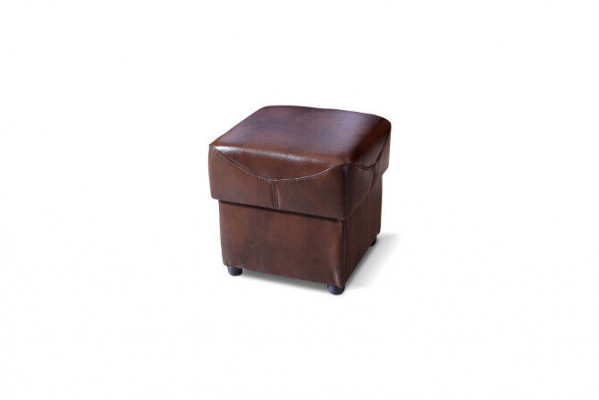 XXL Footstool Club Decor Lounge Stool Leather Fabric Ottoman Designer Pouf