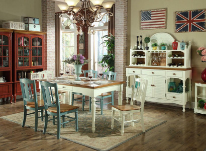 Dining Table 6x Chairs Dining Room Set Group Suite Table Seating Group 7-piece Wood New