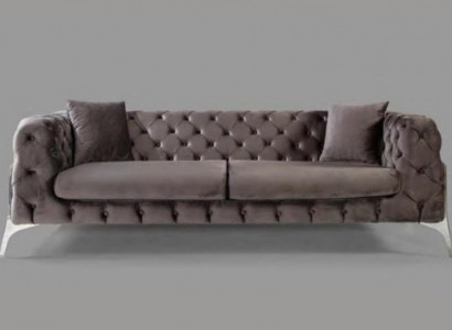 Chesterfield gray sofa 3-seater living room sofas fabric upholstery