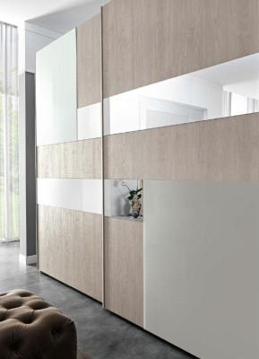 Wardrobe sliding doors mirror cabinets bedroom Italian furniture