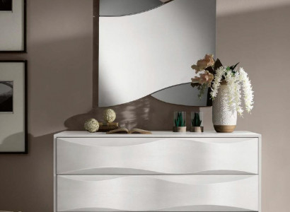 Luxury set dresser with mirror chest of drawers console set wood modern design white