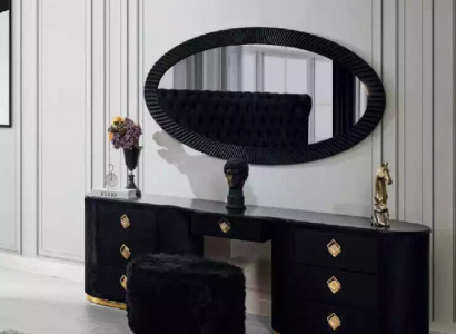 Oval vanity table console table with stool bedroom tables dressing tables