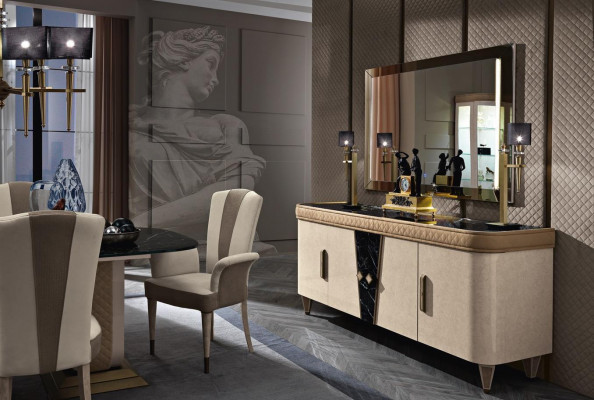 Furniture Dresser Cabinet Design Luxury Sideboard 2-piece Dresser with Mirror Console